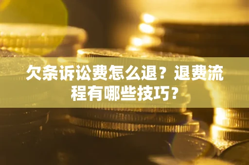 北京欠条诉讼费怎么退？退费流程有哪些技巧？