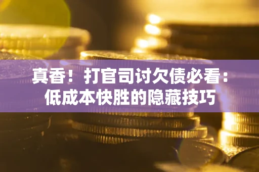 北京真香！打官司讨欠债必看：低成本快胜的隐藏技巧